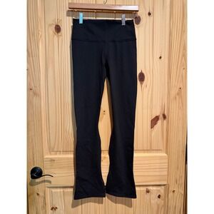 Fabletics PowerHold Black High Waisted Flare Leggings Side Slit PT2457794 S